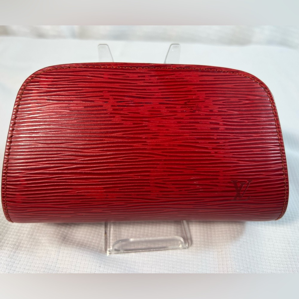 7023: Louis Vuitton Dauphine Red Epi leather pouch